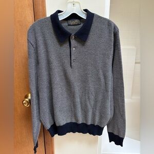 Brooks Brothers Men's Merino-Cotton Polo Shirt Knitted in Israel Size L